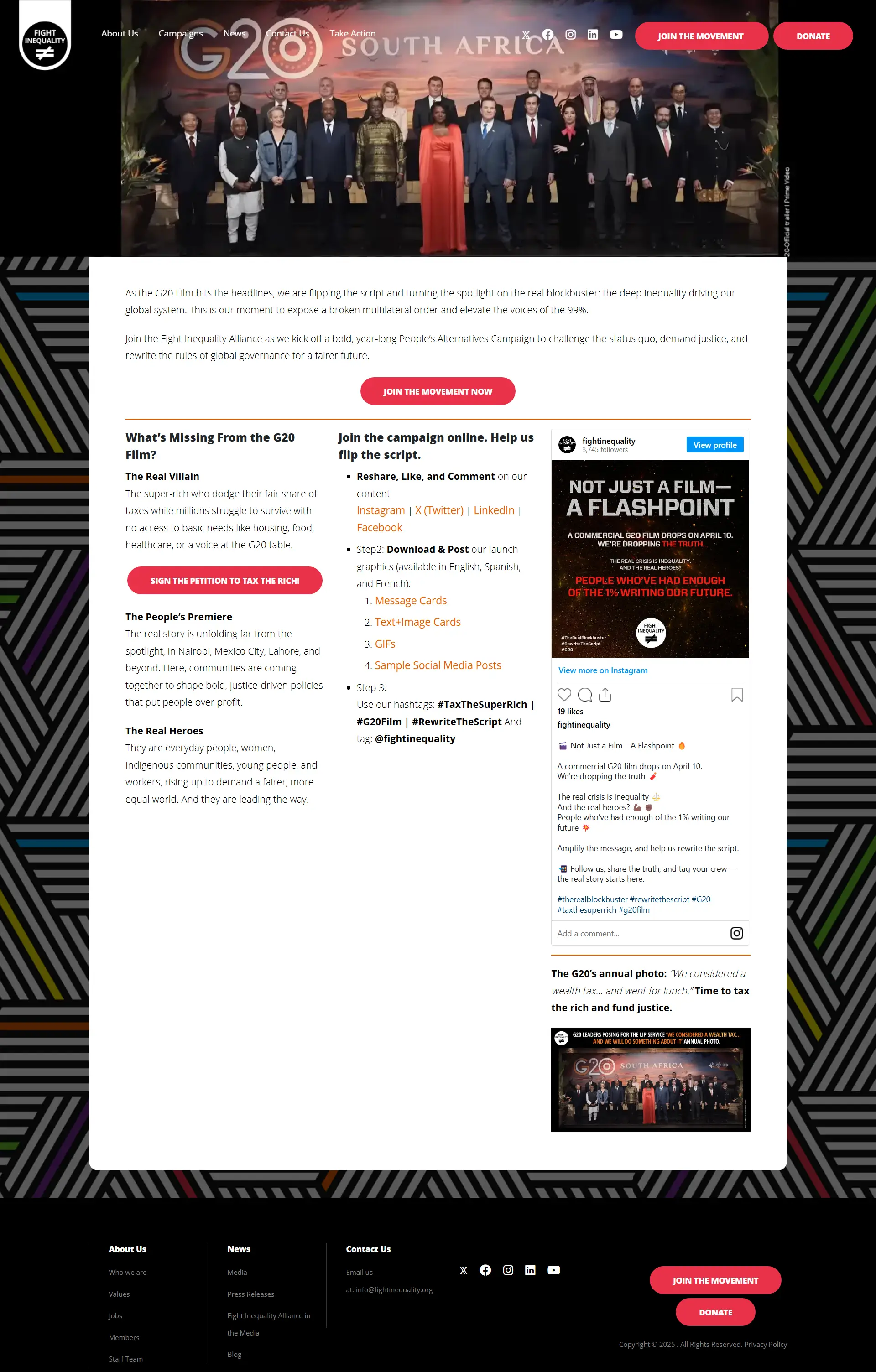 G20 Film Campaign by Fight Inequality Alliance