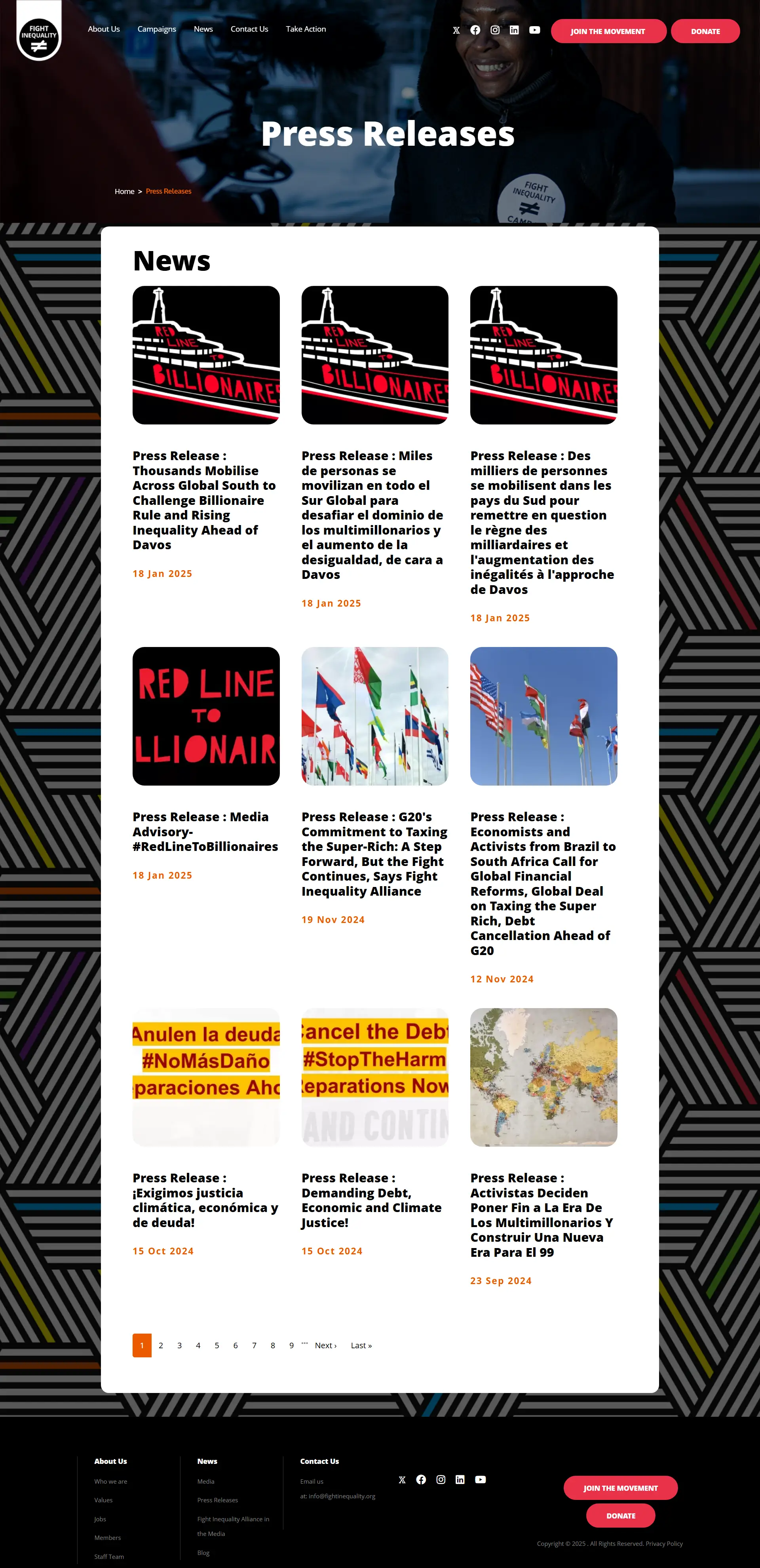 Press Releases from Fight Inequality Alliance