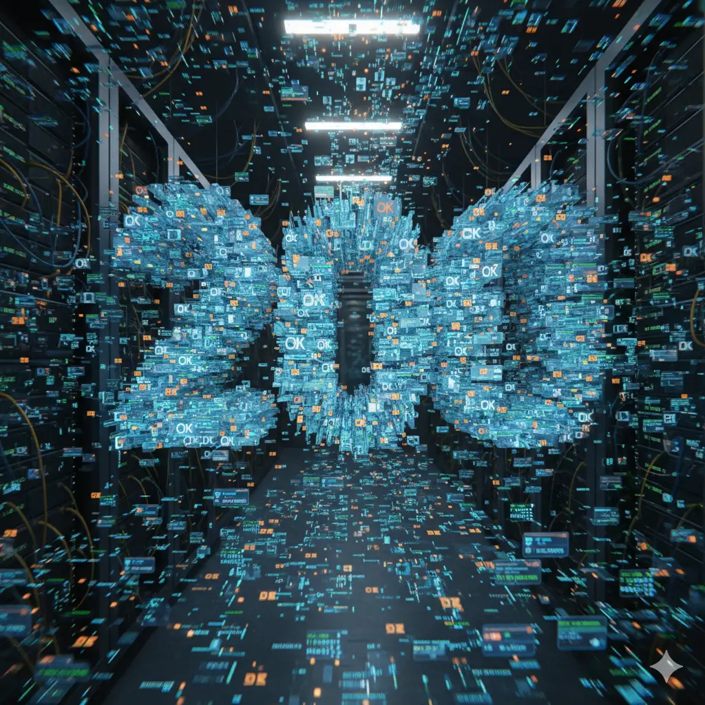 The number 200 formed from computer or network notifications