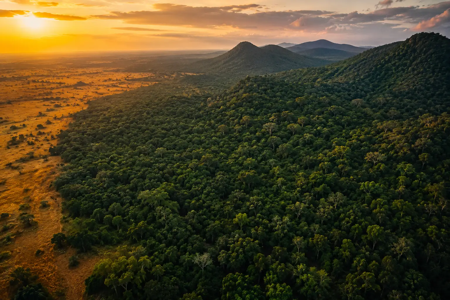 Conservation technology website for Chyulu Hills REDD+ carbon project showing 3D Google Maps integration and geographic data visualization for multiple conservation areas
