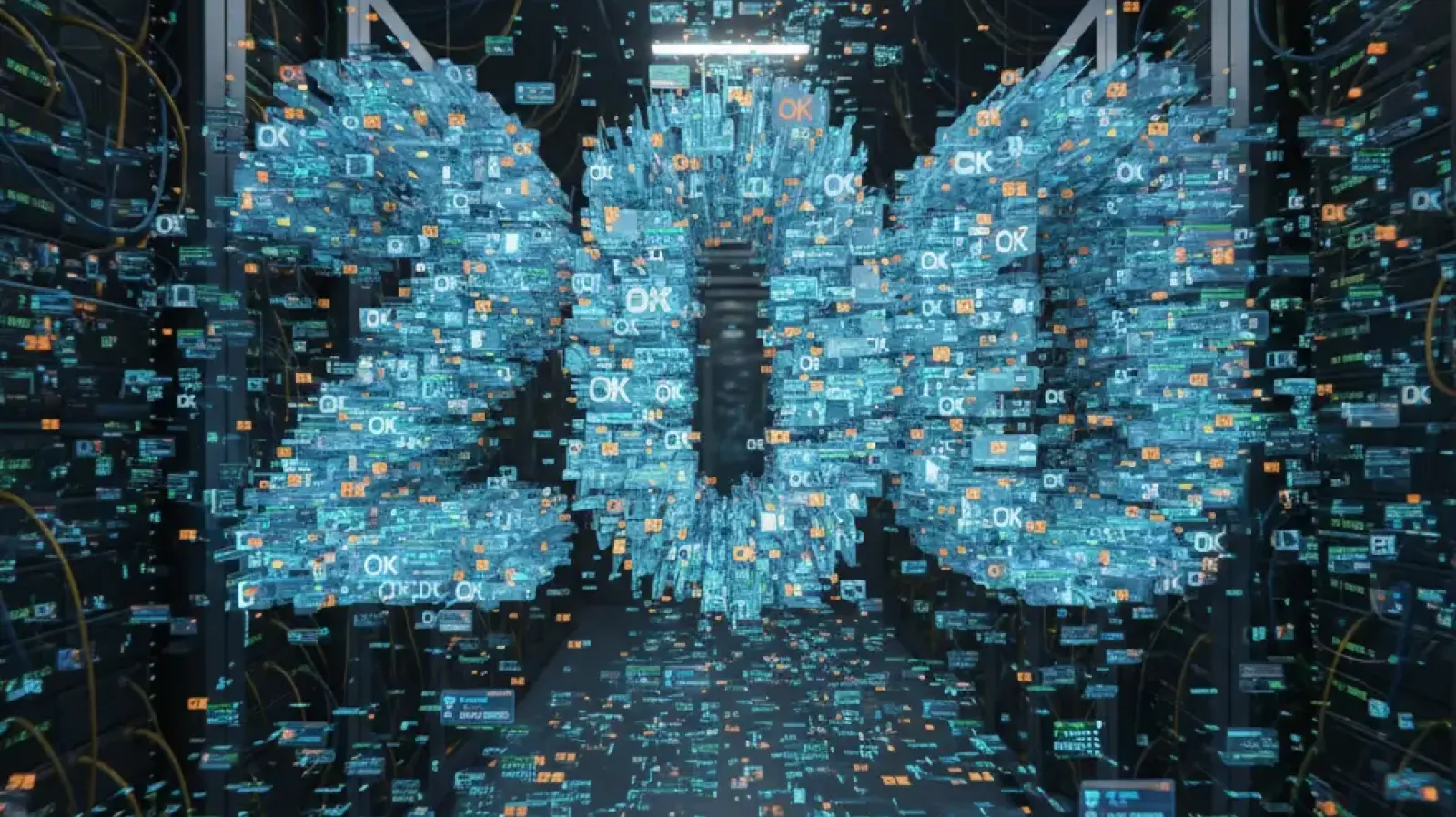 The number 200 formed from computer or network notifications