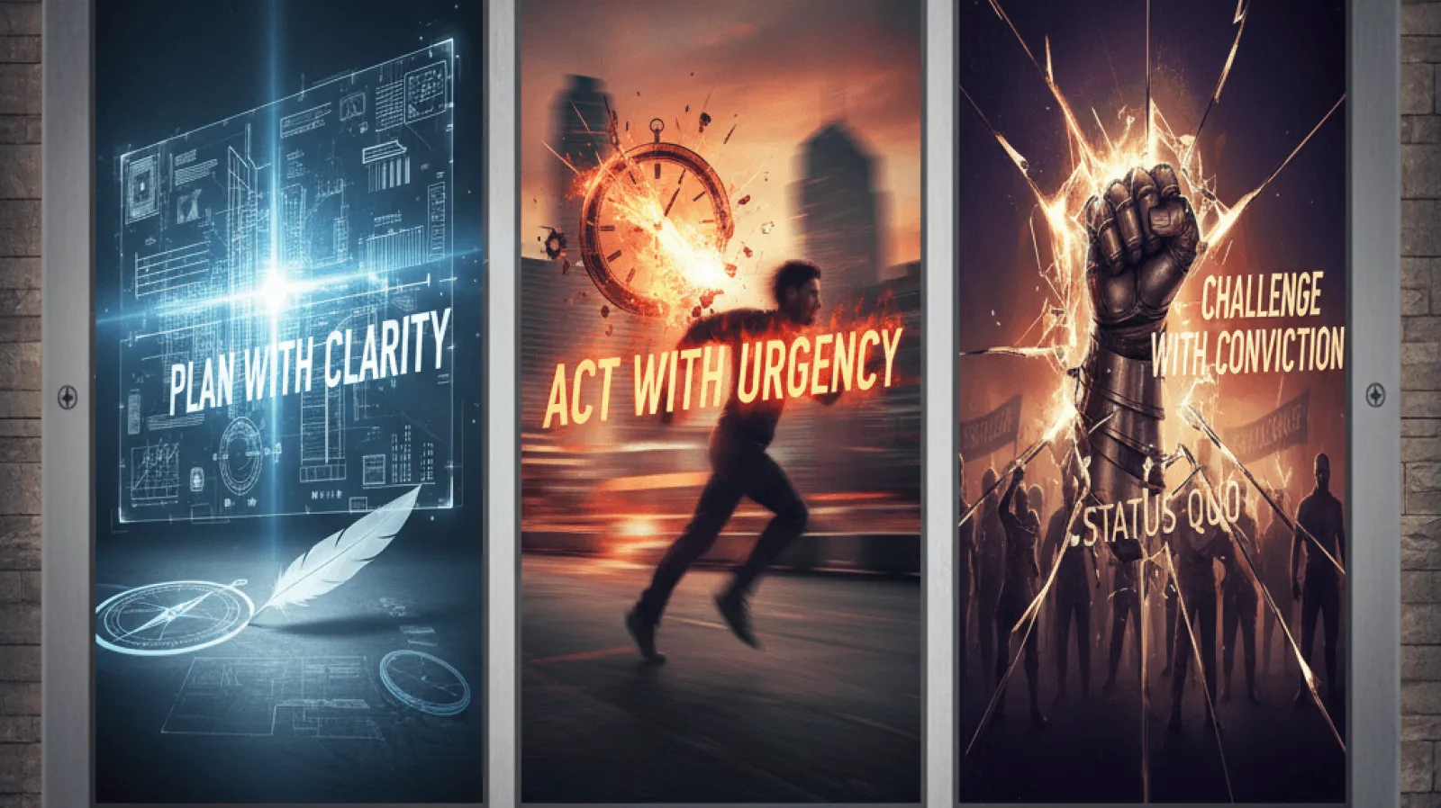 Plan with clarity. Act with urgency. Challenge with conviction.