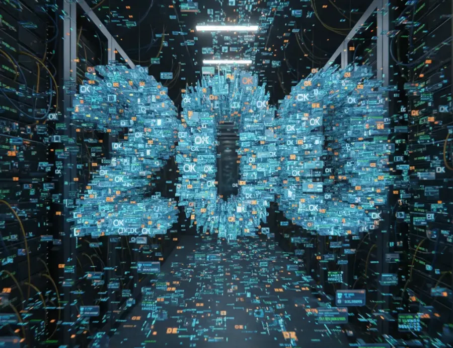 The number 200 formed from computer or network notifications