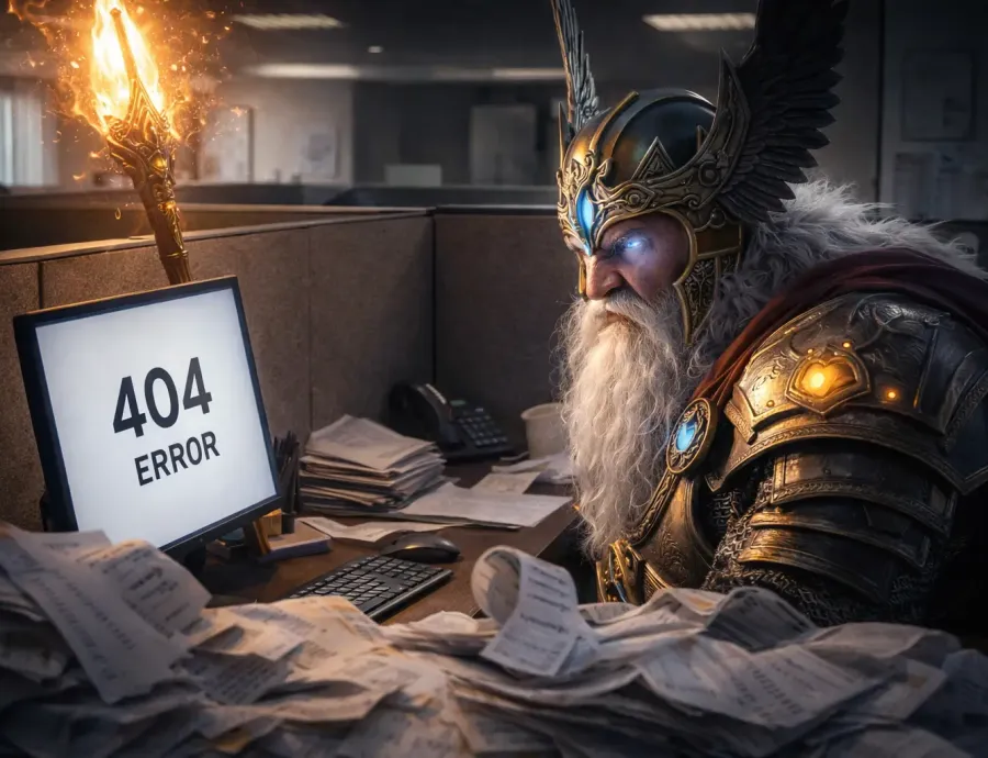 Odin facing a 404 error on a desktop screen